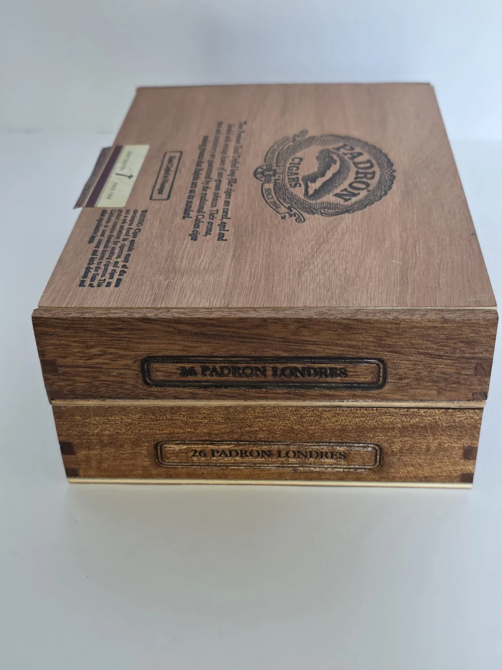 Set‎ of 2 Padron Londres Wooden Cigar Boxes Empty Hand Crafted Nicaragua Natural